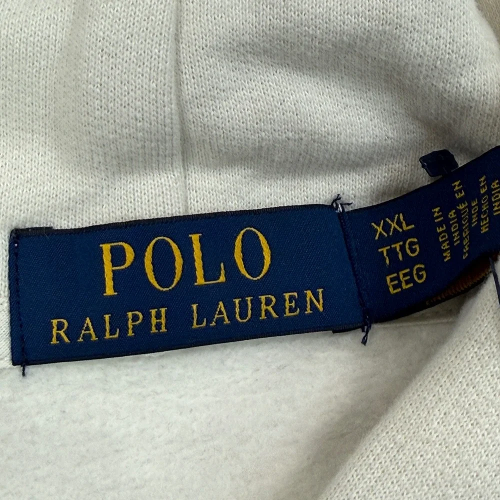 Polo Ralph Lauren Mens Hoodie Size‎ XXL Parchment Cream Logo Fleece NEW